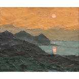 ‡ SIR KYFFIN WILLIAMS RA (Welsh 1918-2006) oil on canvas - entitled verso, 'Sunset Yr Eifl' on