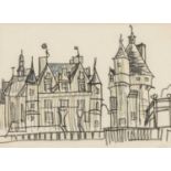 ‡ SIR KYFFIN WILLIAMS RA (Welsh 1918-2006) pencil and watercolour - iconic Loire Chateaux entitled