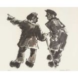 ‡ SIR KYFFIN WILLIAMS RA (Welsh 1918-2006) limited edition (artists proof) lithograph - two famers