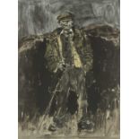‡ SIR KYFFIN WILLIAMS RA (1918-2006) limited edition (113/150) lithograph - standing portrait of '