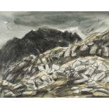 ‡ SIR KYFFIN WILLIAMS RA (Welsh 1918-2006) watercolour - the famous knife-edge arête of Crib Goch
