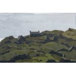 ‡ SIR KYFFIN WILLIAMS RA (Welsh 1918-2006) oil on canvas - abandoned hilltop farm near Harlech,