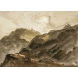 ‡ SIR KYFFIN WILLIAMS RA (Welsh 1918-2006) watercolour - entitled verso on label 'Sun above Crib