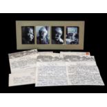 SIR KYFFIN WILLIAMS (Welsh 1918-2006) / DEREC OWEN four black and white photograph prints of the