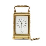 CHARLES FRODSHAM & CO BRASS REPEATER CARRIAGE CLOCK, dial and movement back plate signed and