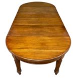 FINE VICTORIAN MAHOGANY WIND-OUT DINING TABLE, with four leaves, and on turned Corinthean tapered
