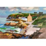 ‡ DONALD MCINTYRE (British, lived, worked Wales 1923-2009) large acrylic - entitled verso 'Scotstoun