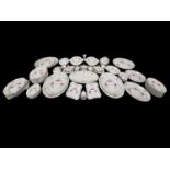 EXTENSIVE COLLECTION OF MEISSEN PUCE INDIANISCHE BLUMEN PATTERNED PORCELAIN, principally dinnerware,
