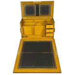FINE VICTORIAN COROMANDEL WOOD WRITING BOX, gilded brass side carrying handles, hinged slight