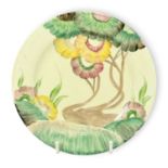 CLARICE CLIFF BIZARRE 'AUREA' PATTERN SIDE PLATE, black printed marks, 15cms (diam.) Provenance: