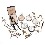 A collection of pocket watches to include two British military examples with broad arrow to case