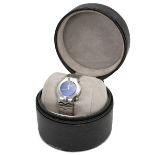 A Tag Heuer Alter Ego ladies' watch with blue sunburst dial, contained in a stainless steel case