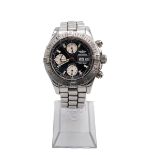 A Breitling Super Ocean, stainless steel wristwatch, ref. A13340, with a black dial with baton