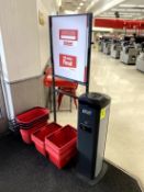 SIGN HOLDER AND SANITATION WIPE STAND