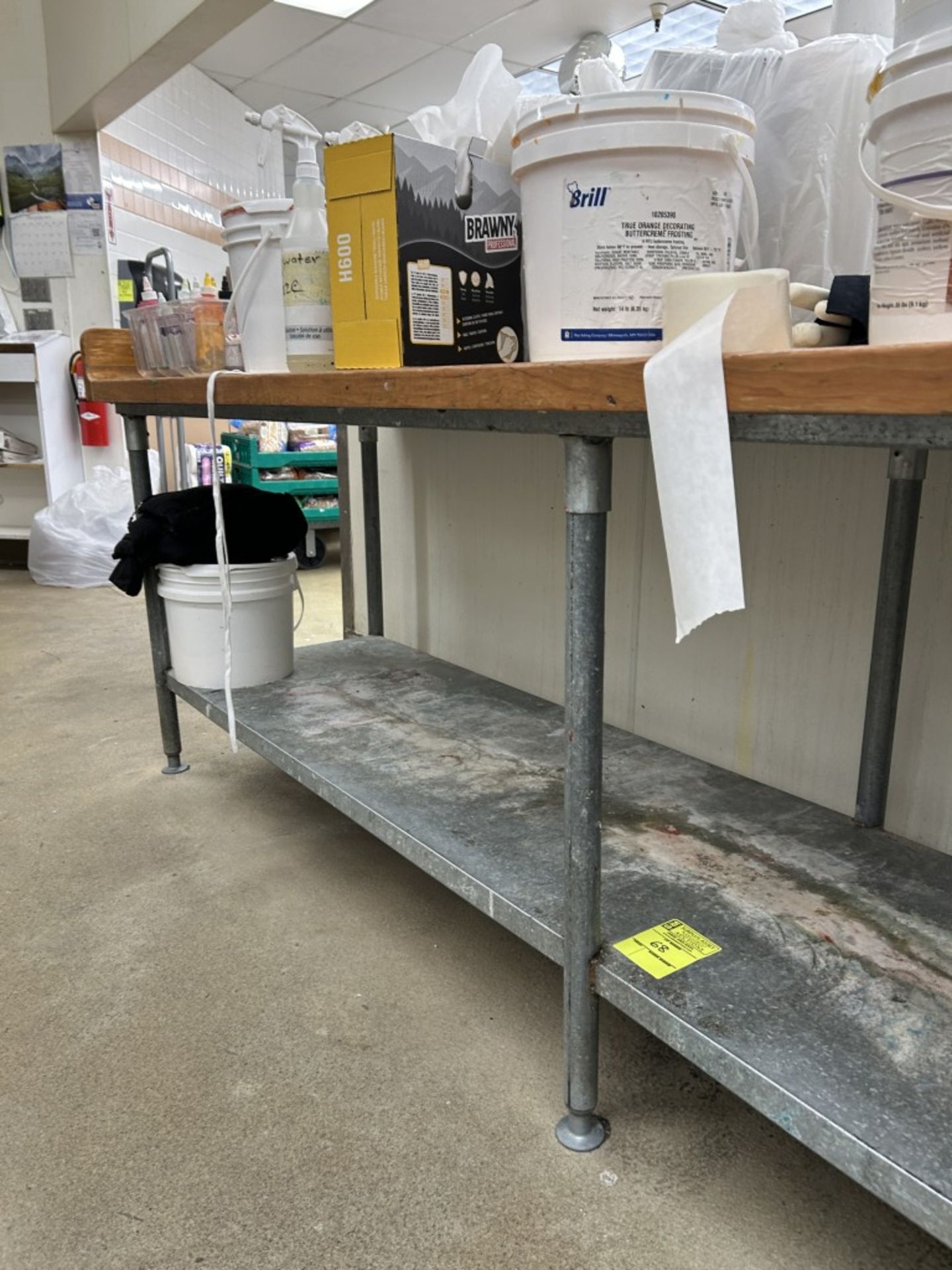 120IN X 30IN X 40IN WOOD TOP BAKERY WORK TABLE
