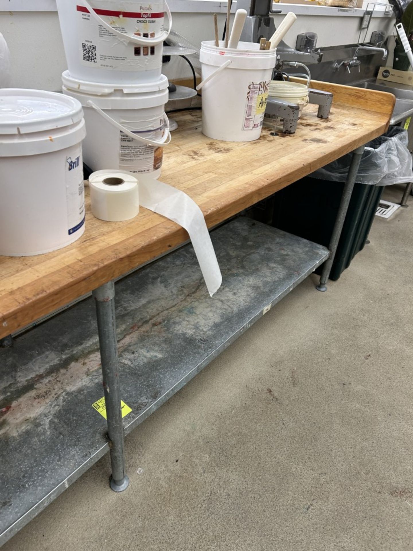 120IN X 30IN X 40IN WOOD TOP BAKERY WORK TABLE