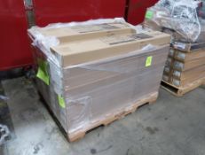 pallet of Kostklip flat mount ticket molding