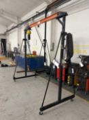 Lifting Gear 0.5 ton Gantry Crane, serial no. 2409093, approx. 2.5m wide x approx. 2.4m high, with