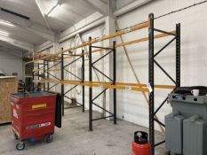 Link 51 Five Bay Assorted Tier Boltless Steel Pallet Racking, each bay approx. 2.4m x 1.1m x 3m high