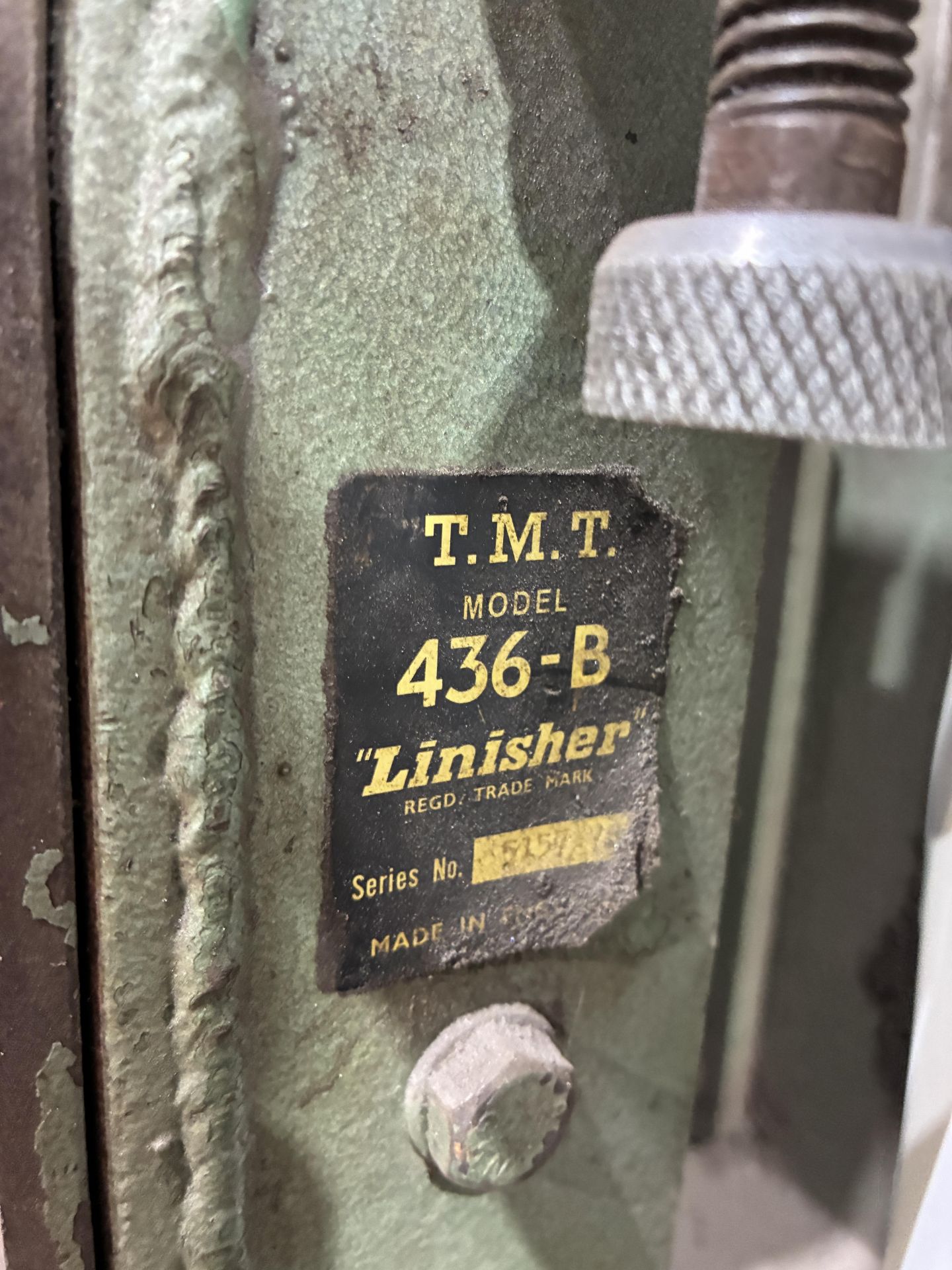 Turner 436-B Upright Linisher, 3-phase, 415V, 50Hz (power tool area) Please read the following - Image 5 of 7