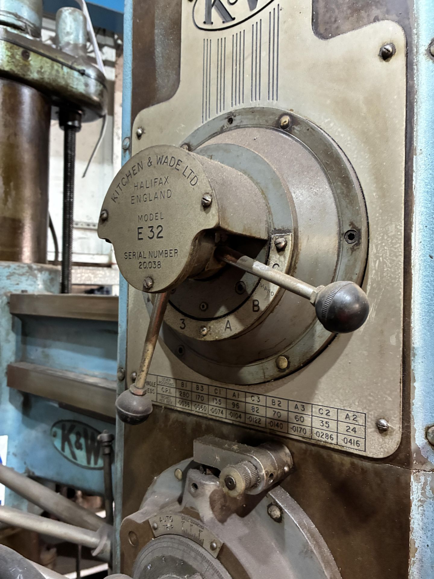Kitchen & Wade Type 46E32 Radial Arm Drill, serial no. 20038, year of manufacture 1957, 3-phase, - Image 7 of 14