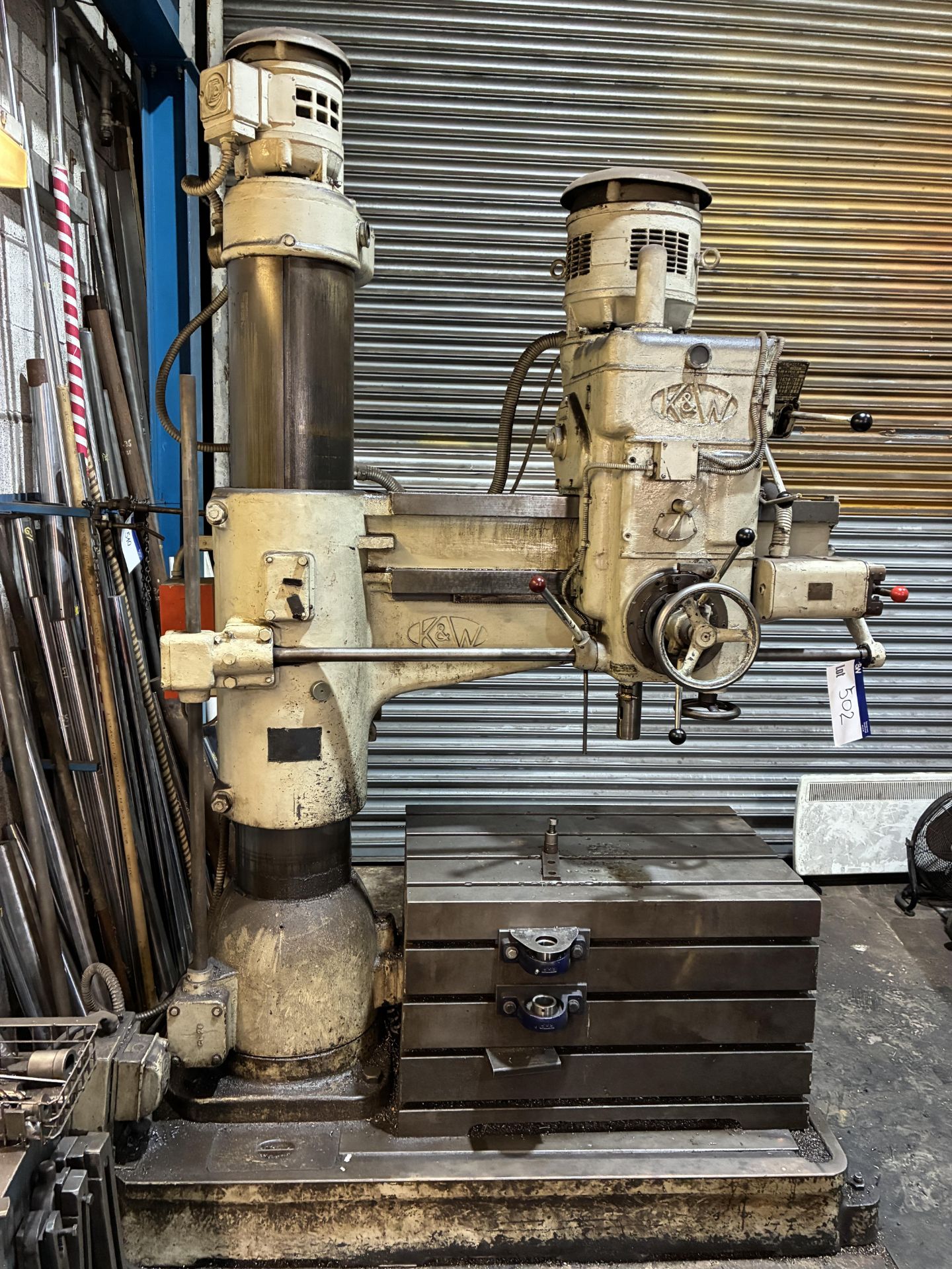 Kitchen & Wade Type 46E32 Radial Arm Drill, year of manufacture 1957, 3-phase, 415V, 50Hz, with - Image 9 of 13