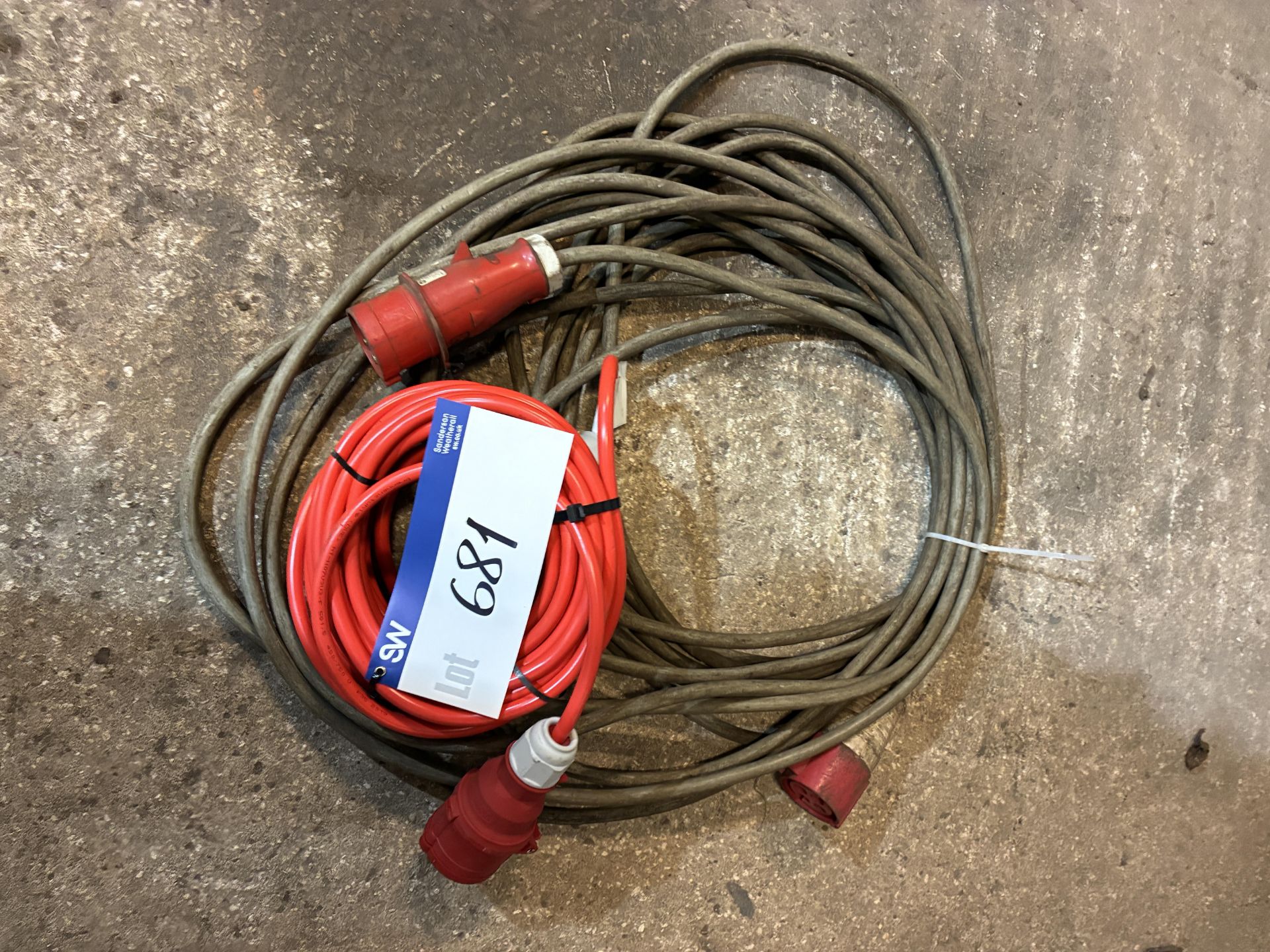 Two 415V Extension Cables, 16A and 32A (power tool area) Please read the following important notes:-