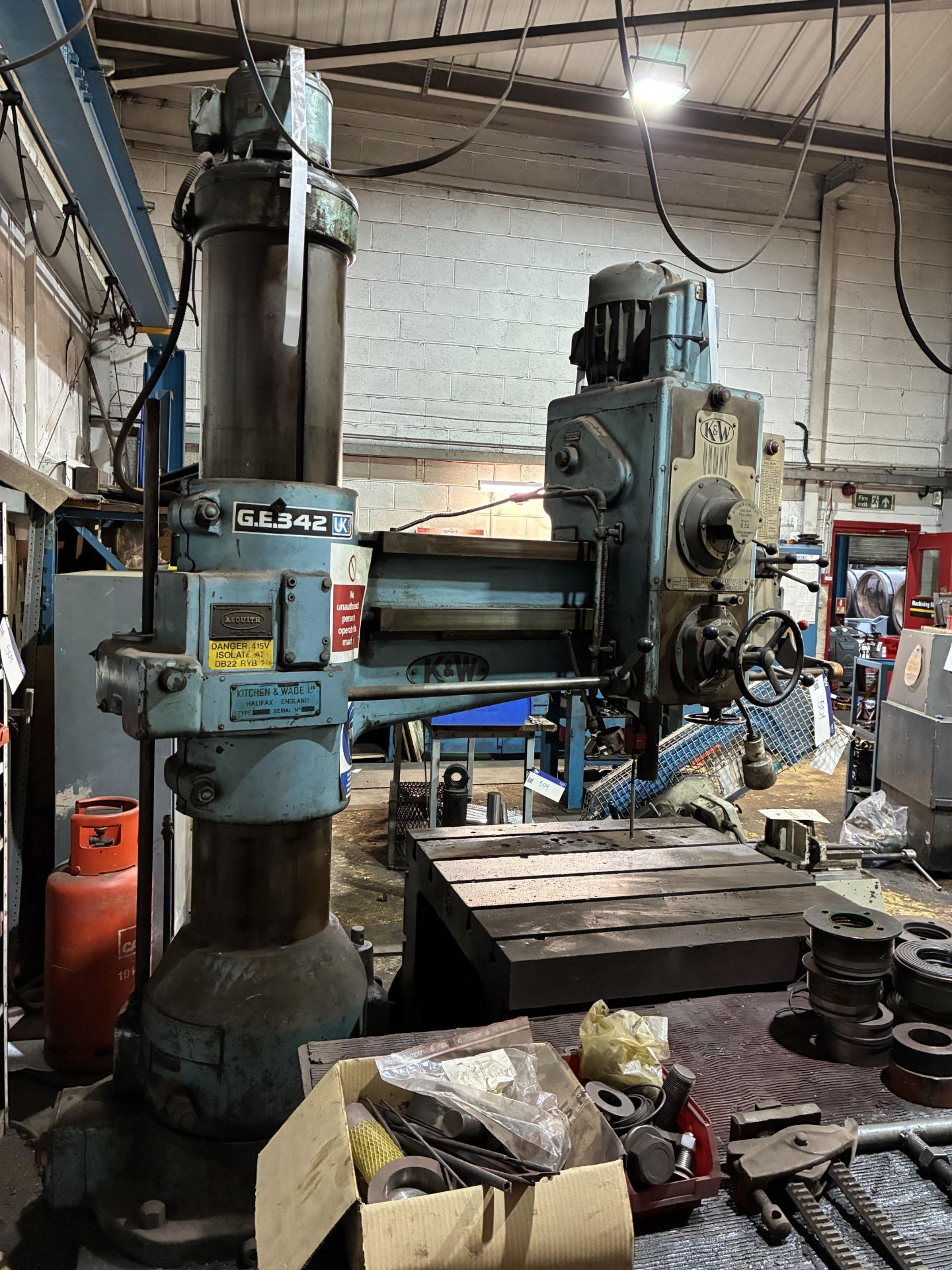 Kitchen & Wade Type 46E32 Radial Arm Drill, serial no. 20038, year of manufacture 1957, 3-phase, - Image 3 of 14