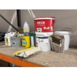 Assorted Adhesives, Drain Cleaner etc., on part shelf of rack Please read the following important