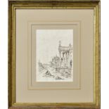 UNBEKANNT. Antike Stätte. Federzeichnung, schwarz laviert.