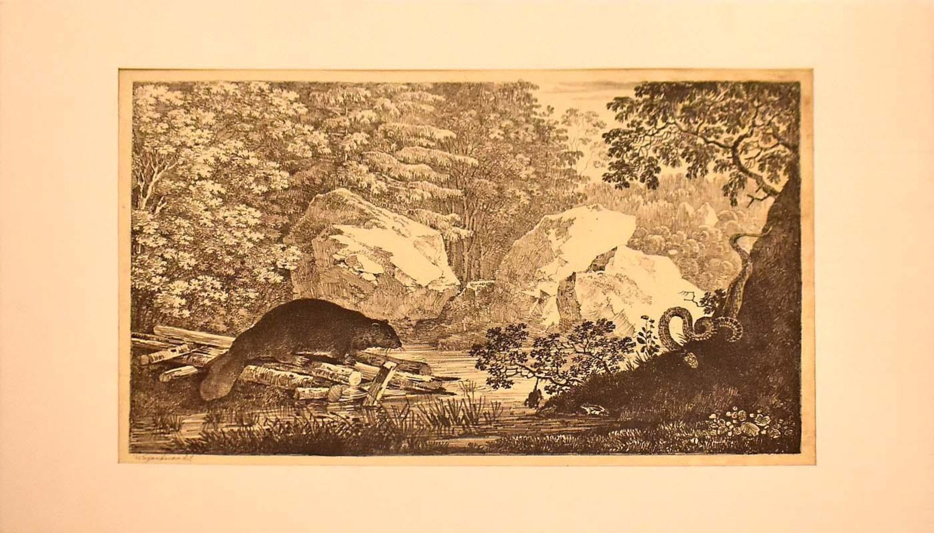 WAGENBAUER, MAX JOSEPH. Landschaften und Tierdarstellungen. Sechs Lithographien, tlw. koloriert. - Bild 9 aus 12