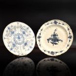 Zwei Teller. Wallendorf, 18. Jh. | Porzellan, unterglasurblauer Dekor.