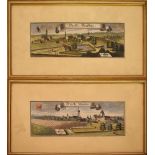 UNBEKANNT. Markt Schwaben / Grafing. Ein Paar Kupferstiche, koloriert.