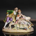 Kavalier und Dame. Bock-Wallendorf, Thüringen, 20. Jh. | Porzellan, Farb- und Goldstaffage.