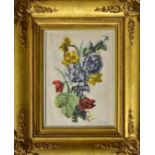 POILLY, NICOLAS JEAN BAPTISTE. Blumenbouquet. Radierung, koloriert.