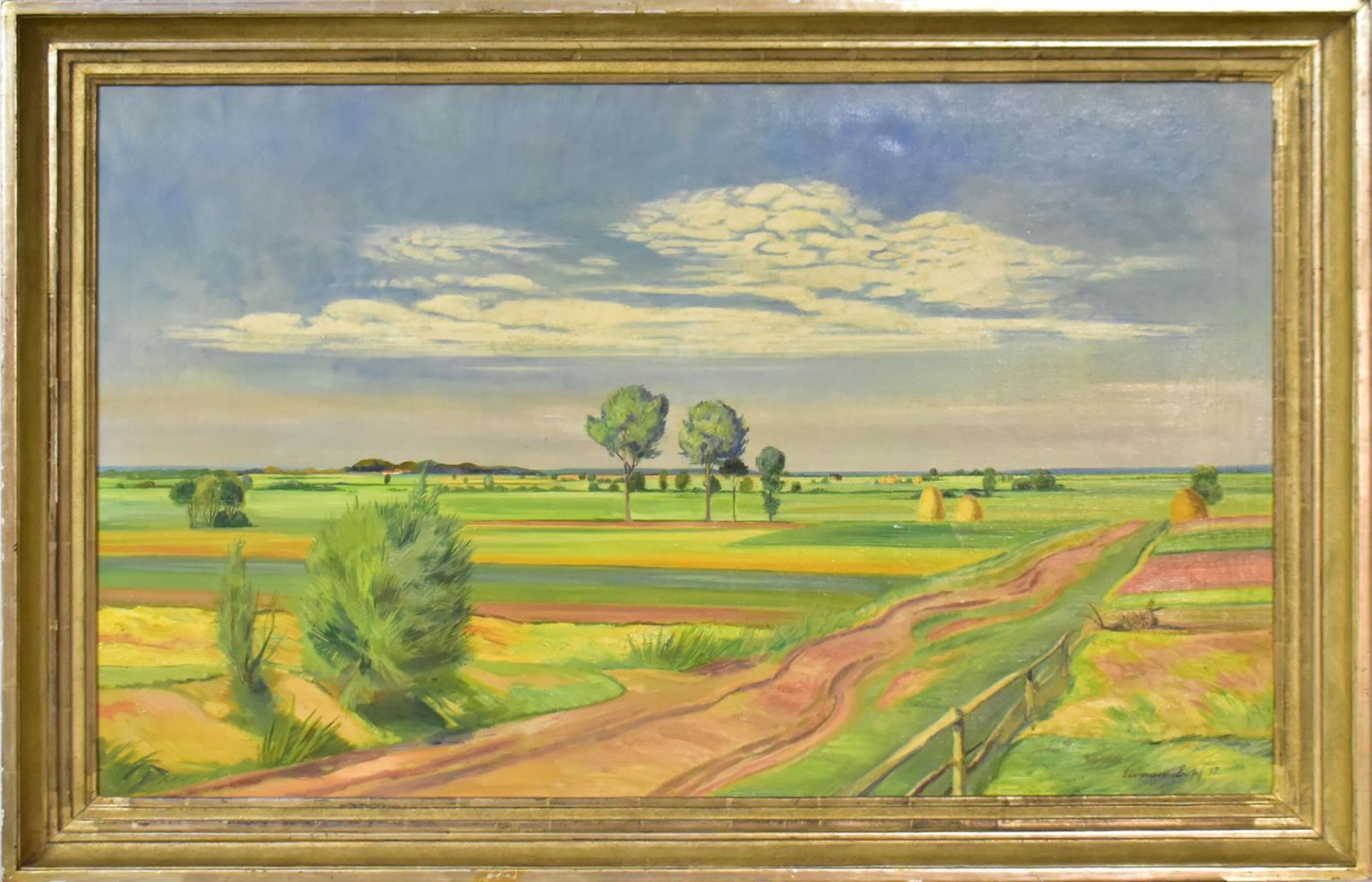 BOSCH, FLORIAN. Sommerliche Landschaft. Öl/Leinwand.