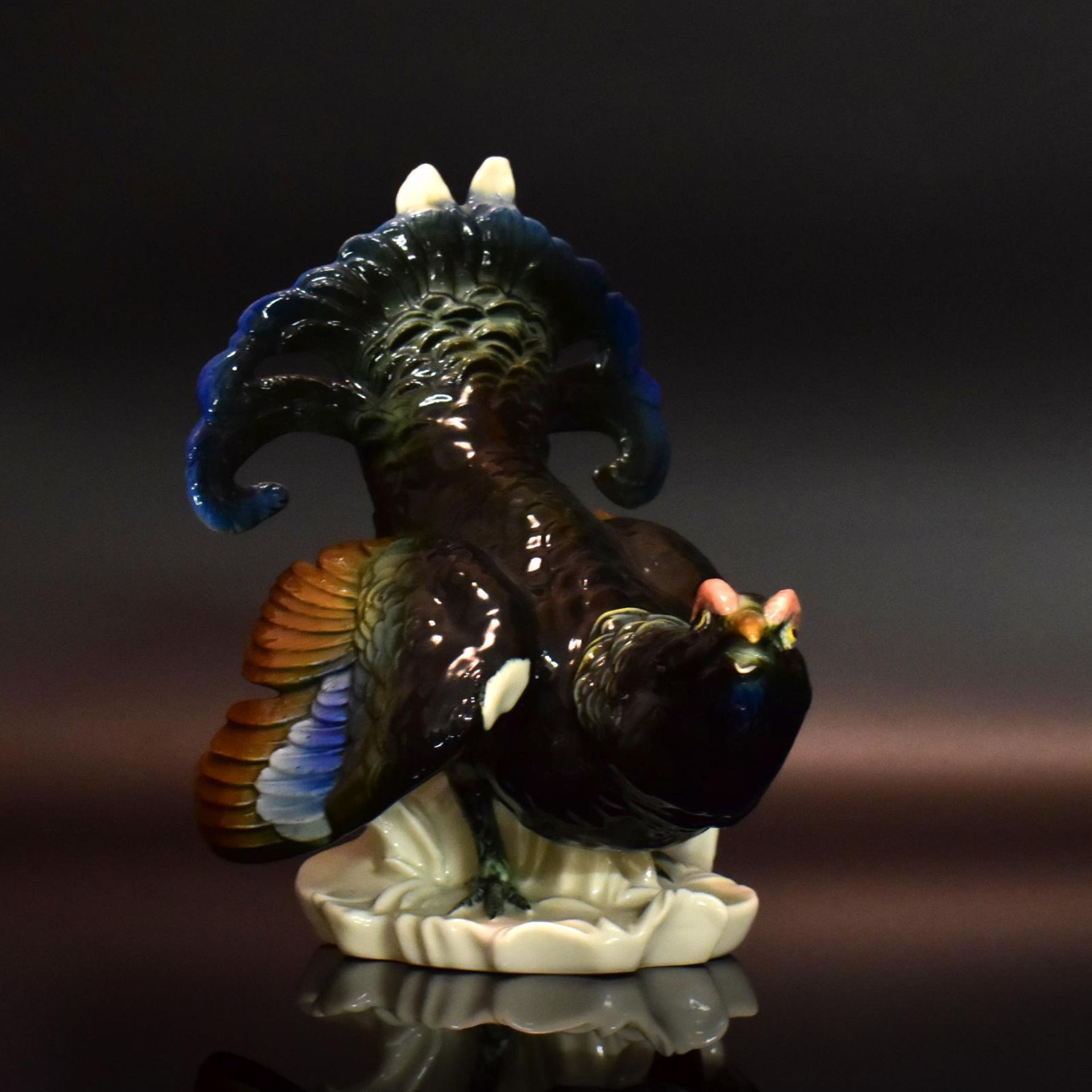 Balzender Birkhahn. Karl Ens, 20. Jh. | Porzellan, Unterglasurstaffage.