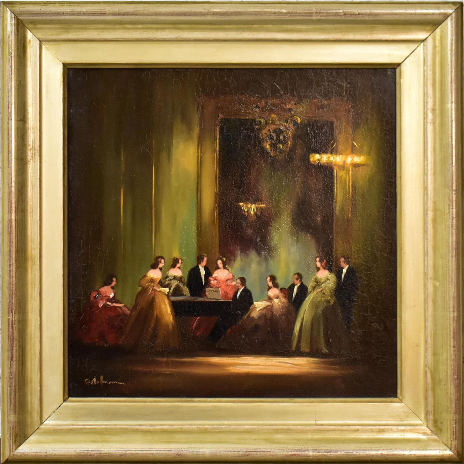 HEIM, PETER OTTO. Kammerkonzert / Portraitist bei der Arbeit. Ein Paar Gemälde: Öl/Holz. - Bild 4 aus 6