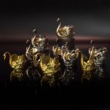 Zehn Salieren. Deutschland, u.a. Berlin, Körner & Proll | Silber, tlw. vergoldet. Ein Teil Metall...