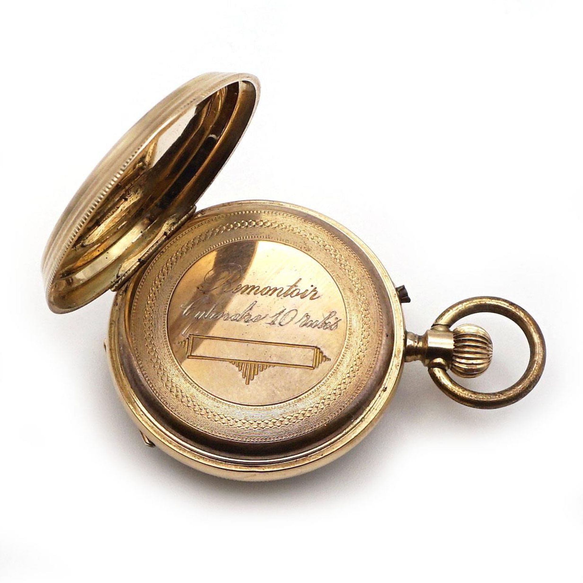 Damen-Taschenuhr. Gehäuse 14 K GG, Zwischendeckel Metall. - Bild 3 aus 3