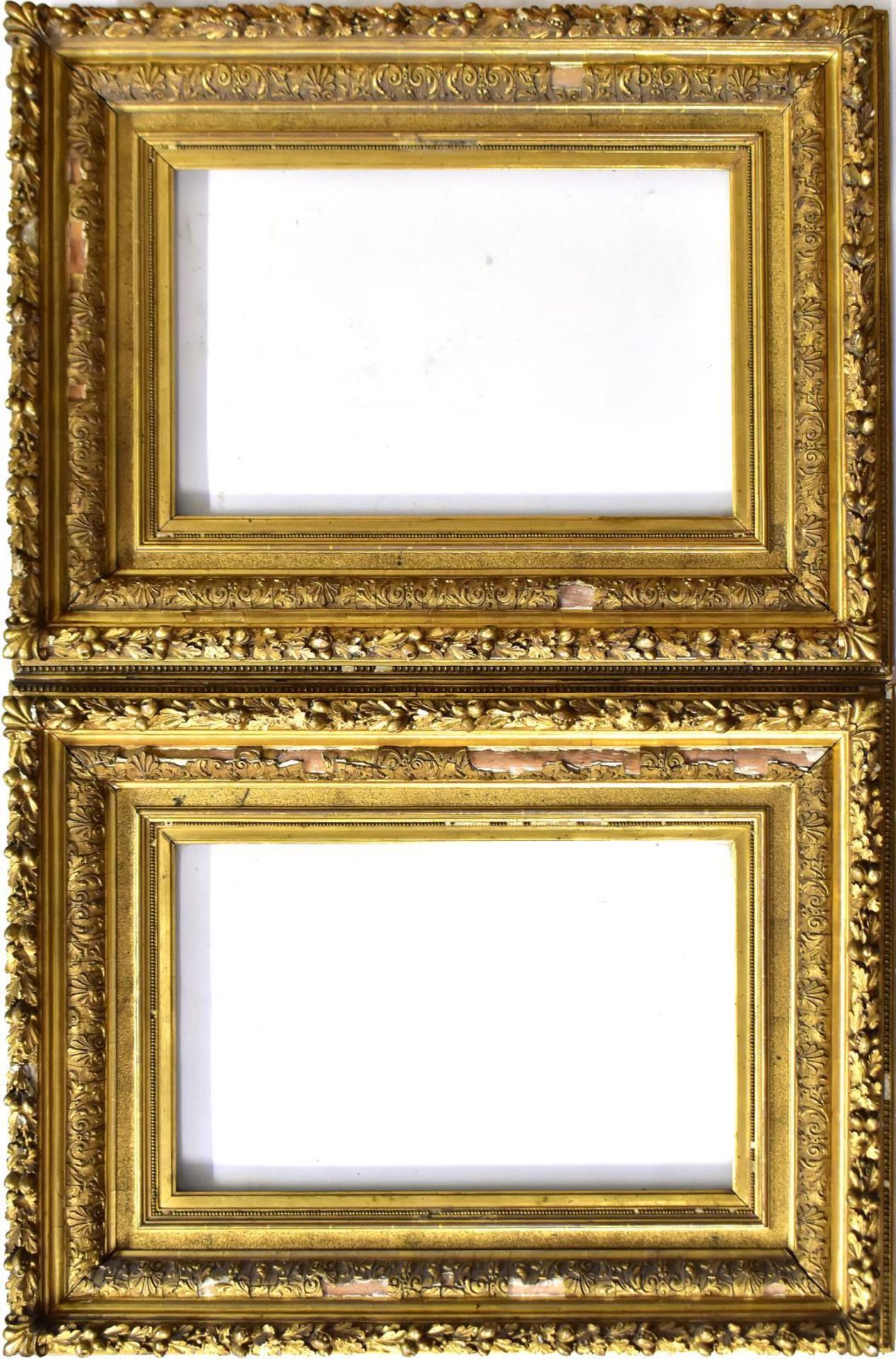 Ein Paar Rahmen. 20. Jh. | Holz, Stuck, Goldfassung. Glas.