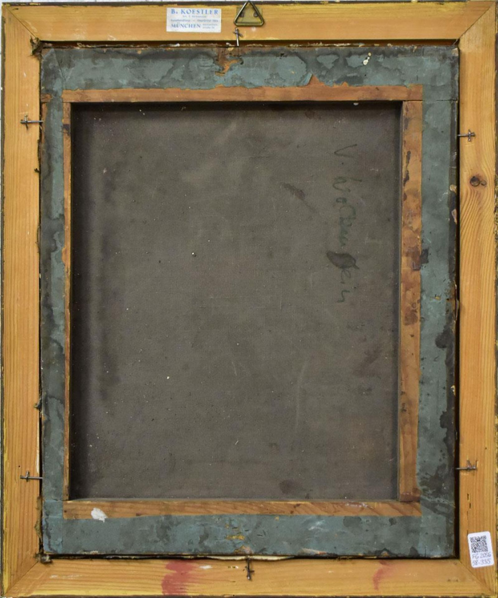 UNBEKANNT. Blumenstillleben mit Schnecke. Öl/Leinwand. - Bild 2 aus 2