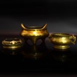 Drei Weihrauchbrenner. China | Gelbguss.