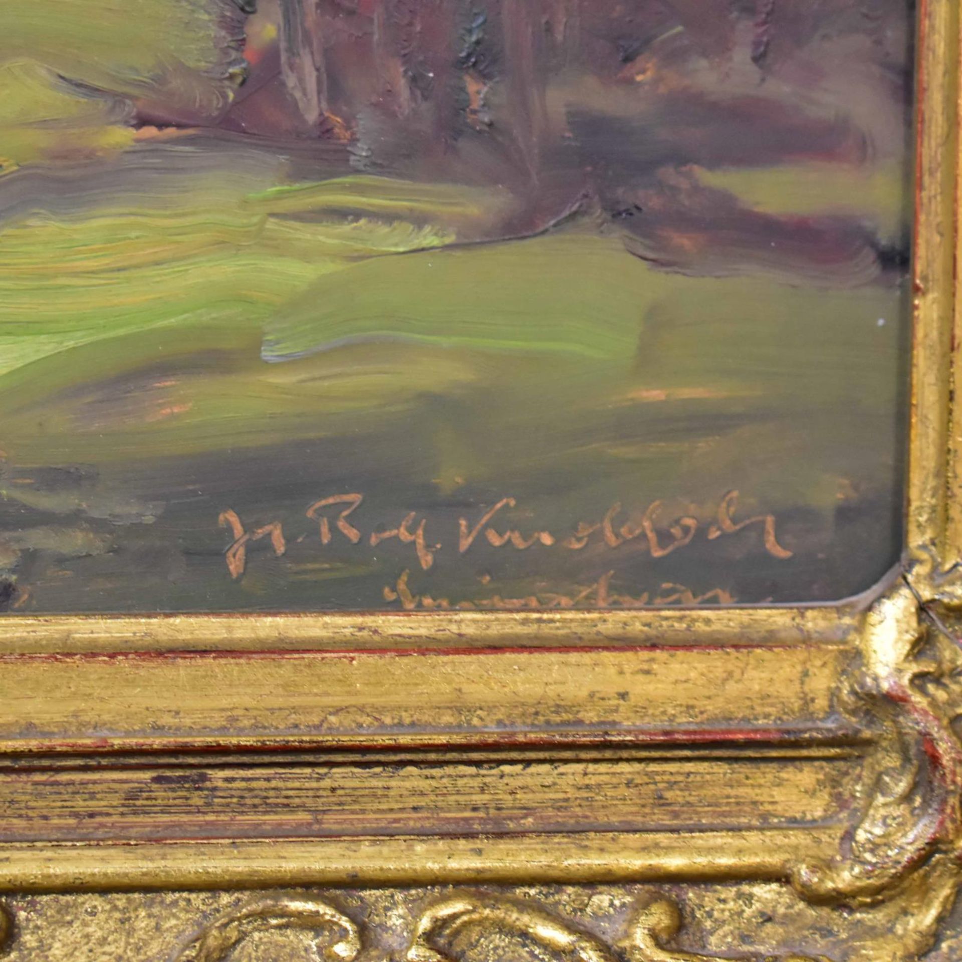 KNOBLOCH, JOSEF ROLF. Im Hochgebirge. Öl/Hartfaserplatte. - Bild 2 aus 3