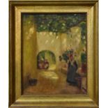 LIPPS, RICHARD, (WOHL). Italienische Laube. Öl/Holz.