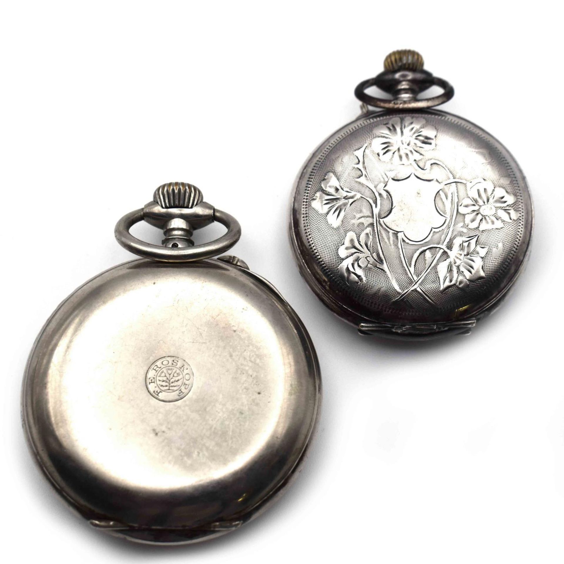 Zwei Taschenuhren. Gehäuse Metall bzw. Silber. - Bild 4 aus 4