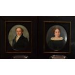 Ein Paar Miniaturen. 19. Jh. | Aquarell- und Deckfarben.