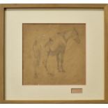 VOLTZ, FRIEDRICH (WOHL). Stehendes Pferd. Bleistift, weiß gehöht.