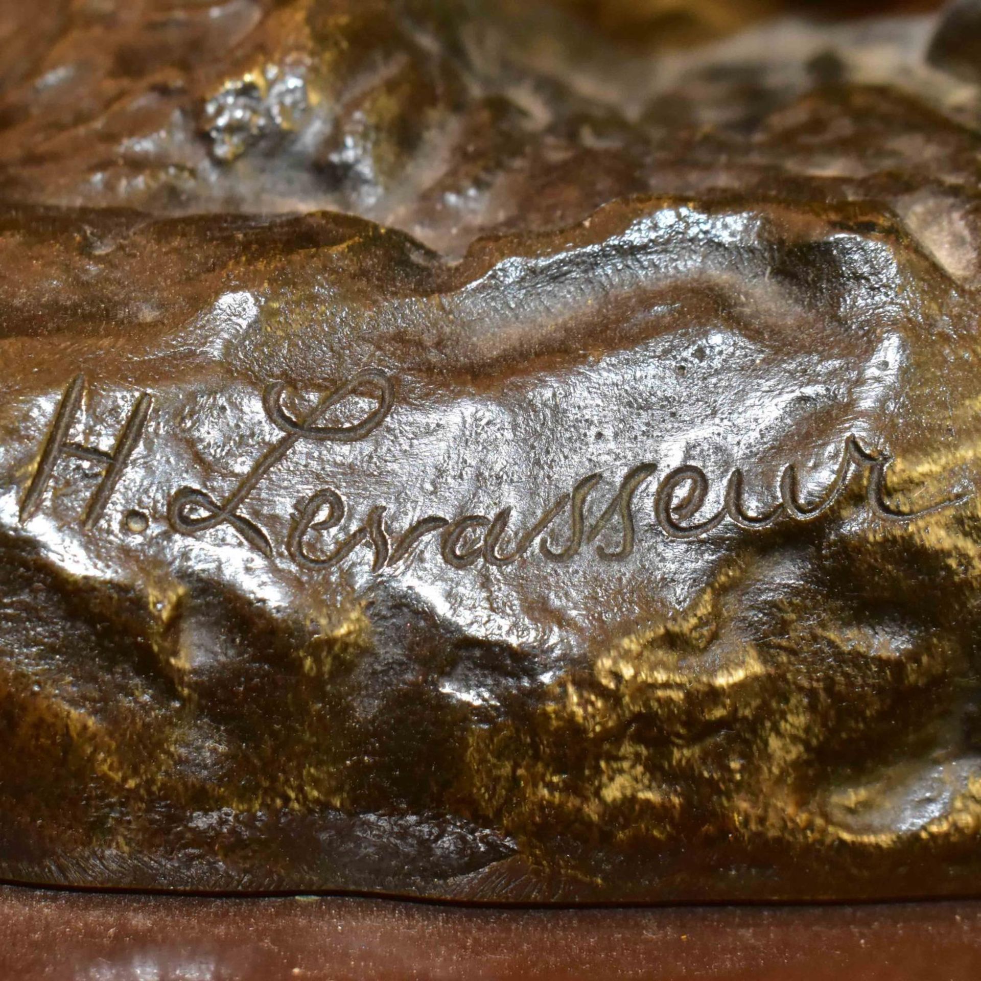 LEVASSEUR, HENRI LOUIS, NACH. Stahlarbeiter. Bronze, patiniert. - Bild 4 aus 5