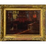 UNBEKANNT. Mönch im Gebet. Öl/Hartfaserplatte.